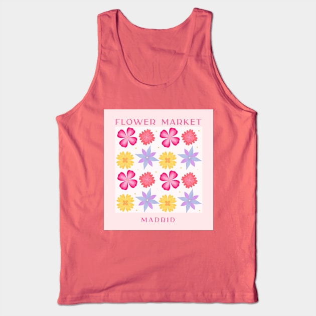 Flower Market Illustration Tank Top by Matisse Studio